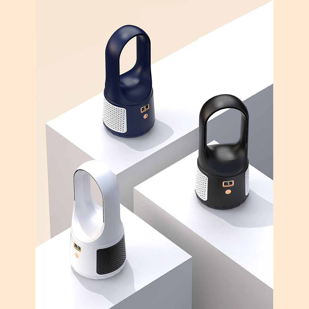 Srliya Turmventilator, Flügellos, 6-Gang-Modus, USB-Aufladung, LED-Anzeige, Geräuscharmer Tischventi