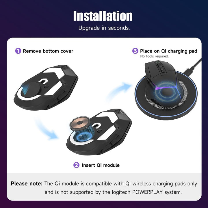 Qi Kabelloses Ladegerät für LOGITECH G PRO X Superlight 2/Superlight/G502 X Plus - Gaming Maus Wirel