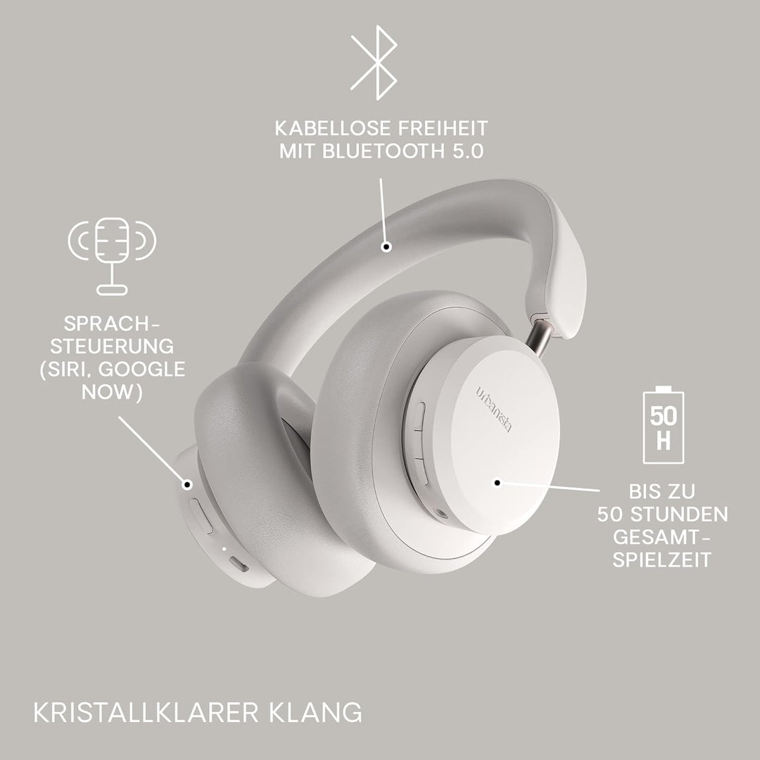 Urbanista Miami Over Ear Kopfhörer Bluetooth mit Active Noise Cancelling, Kopfhörer kabellos, 50 Std