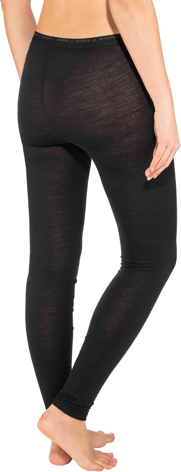 Aclima Lightwool Long Pants Woman Black - Funktionsunterhose lang XL Pechschwarz, XL Pechschwarz