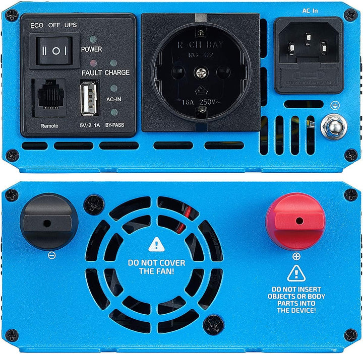 ECTIVE Reiner Sinus Wechselrichter CSI 10-1000W, 24V auf 230V, USB, USV Funktion, Überhitzungsschutz