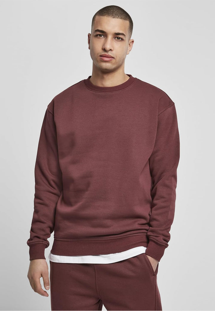 Urban Classics Herren Sweatshirt Crewneck Fleece-Sweatshirt, lässiges Sweatshirt für Männer, Loose F