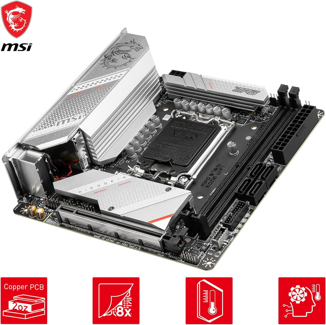 MSI MPG B760I Edge WiFi Motherboard, Mini-ITX - Für Intel Core Prozessoren der 12. und 13. Gen, LGA