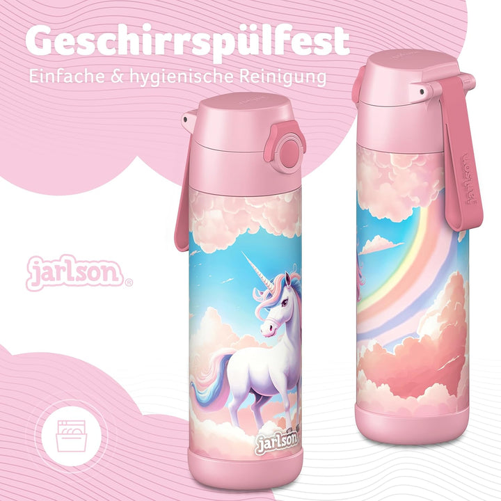 Jarlson® Trinkflasche Kinder Edelstahl MALI [THERMOSFLASCHE] - Kindertrinkflasche Auslaufsicher - Th