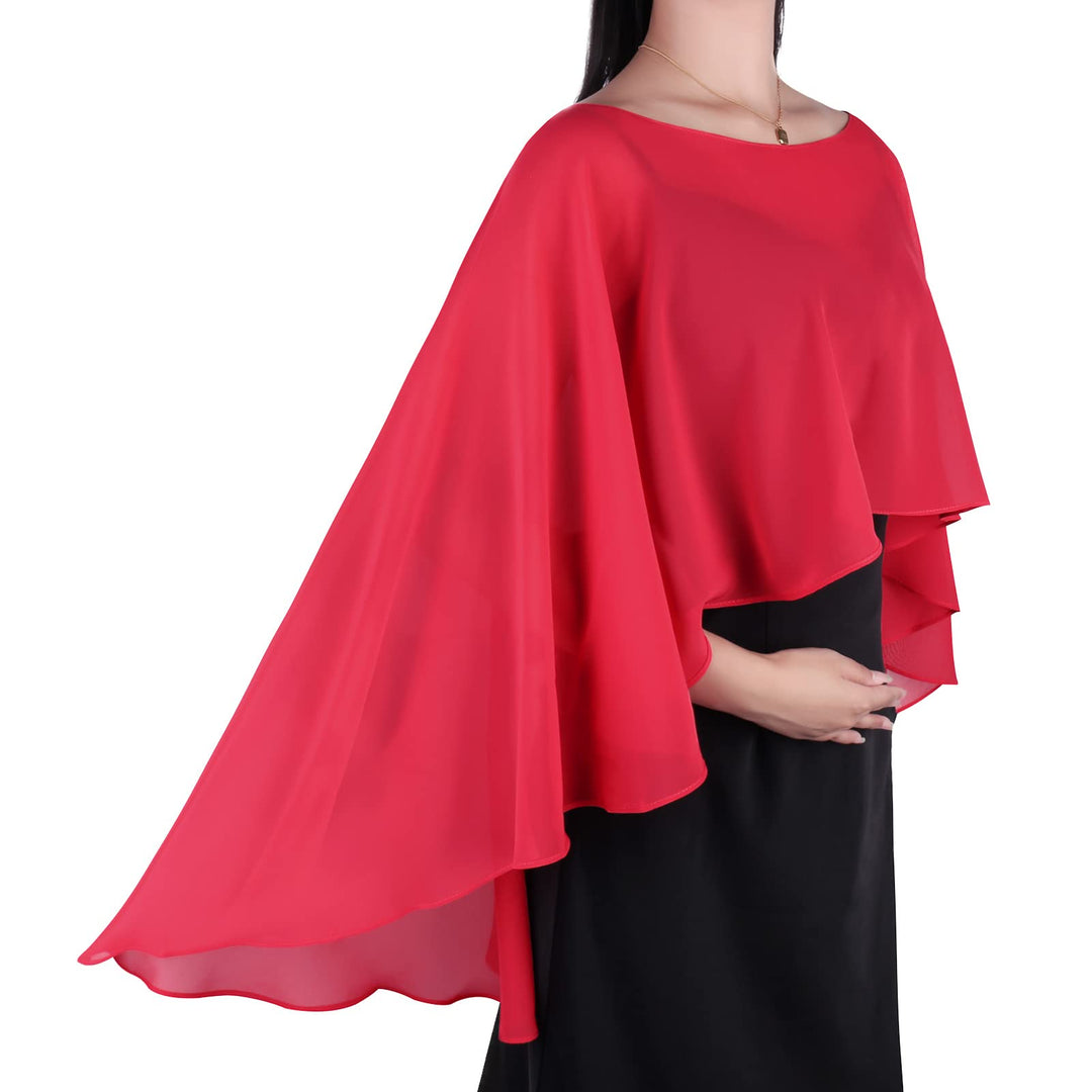 Ladiery Sheer Chiffon Capes Weiche Capelets für Frauen, leichte Tücher und Wraps für Abendpartykleid
