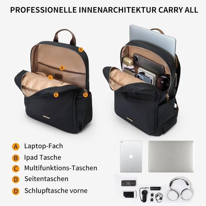 GOLF SUPAGS Rucksack Damen, Grosse Laptop Rucksack 16 Zoll Schulrucksack Laptoptasche Business Rucks
