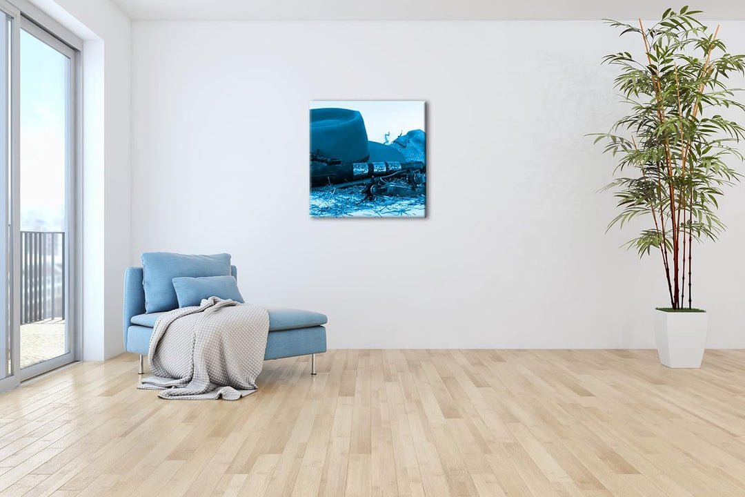 deyoli Wilder Westen Format: 70x70 Effekt: Zeichnung als Leinwandbild, Motiv auf Echtholzrahmen, Hoc