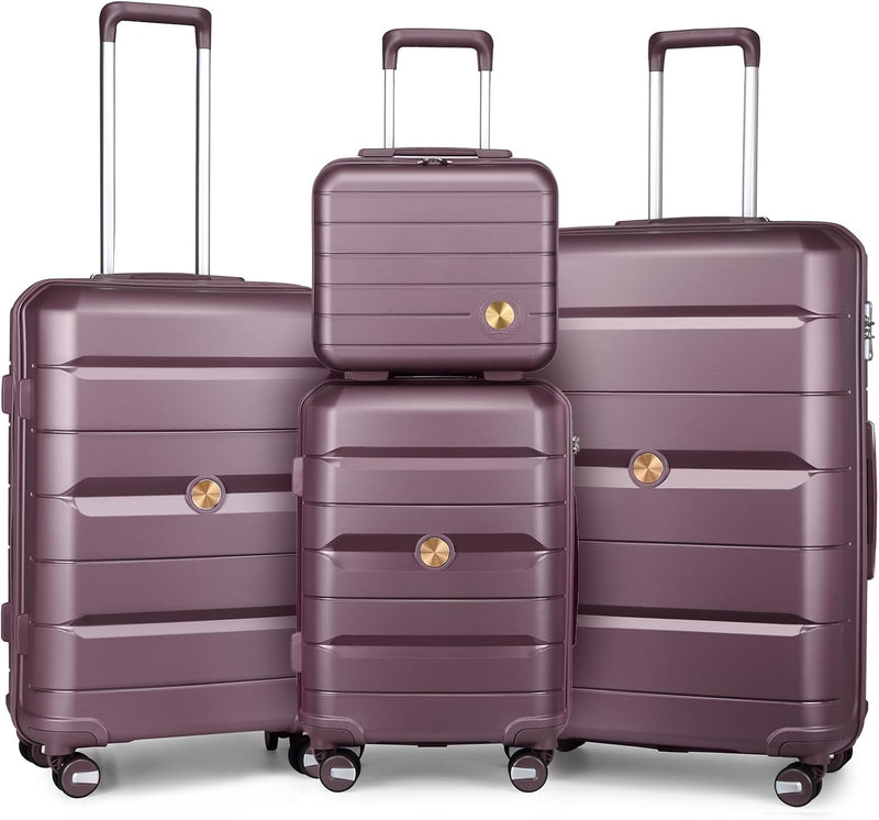 Sea choice Kofferset 4tlg Handgepäck Trolley Koffer mit Beautycase Hartschalen Polypropylene Reiseko