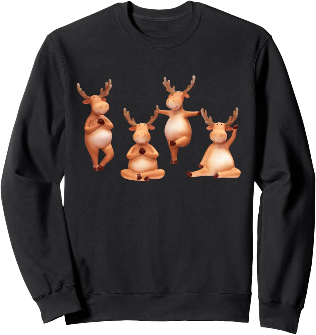 Weihnachten Rentier Yoga Posen Urlaub Winter Gymnastik Sweatshirt