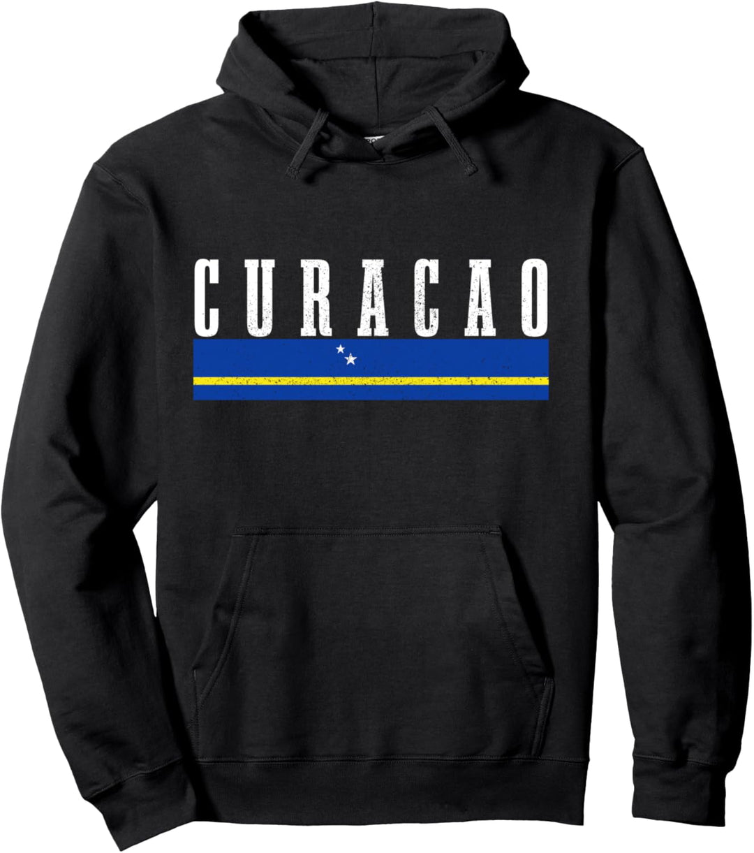 Curacao Flagge Vintage Karibik Souvenir Pullover Hoodie