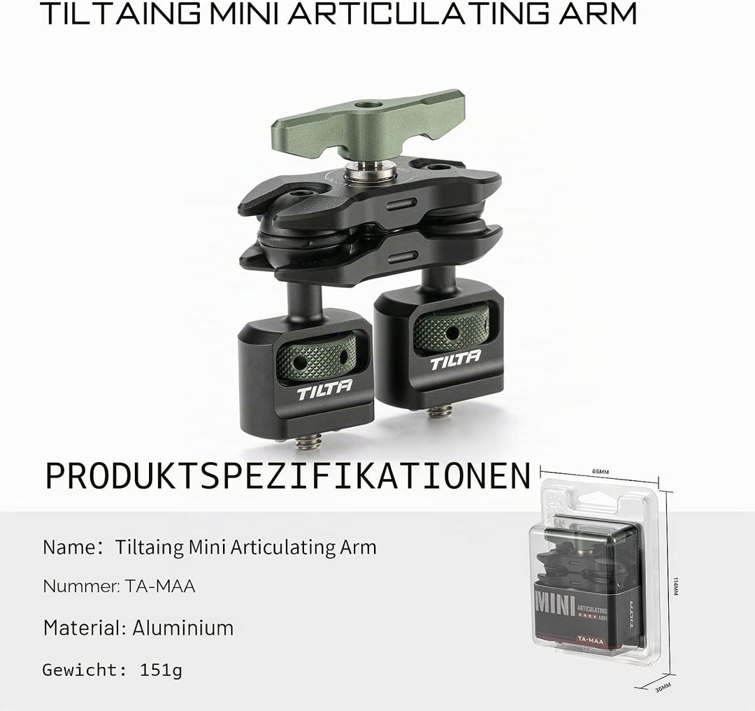TILTA Mini Articulating Arm mit 1/4"-20 Mounting Points, Universal Magic Arm für Monitor Electronic