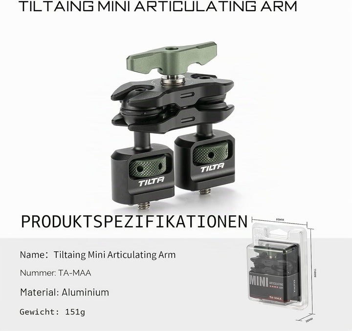 TILTA Mini Articulating Arm mit 1/4"-20 Mounting Points, Universal Magic Arm für Monitor Electronic