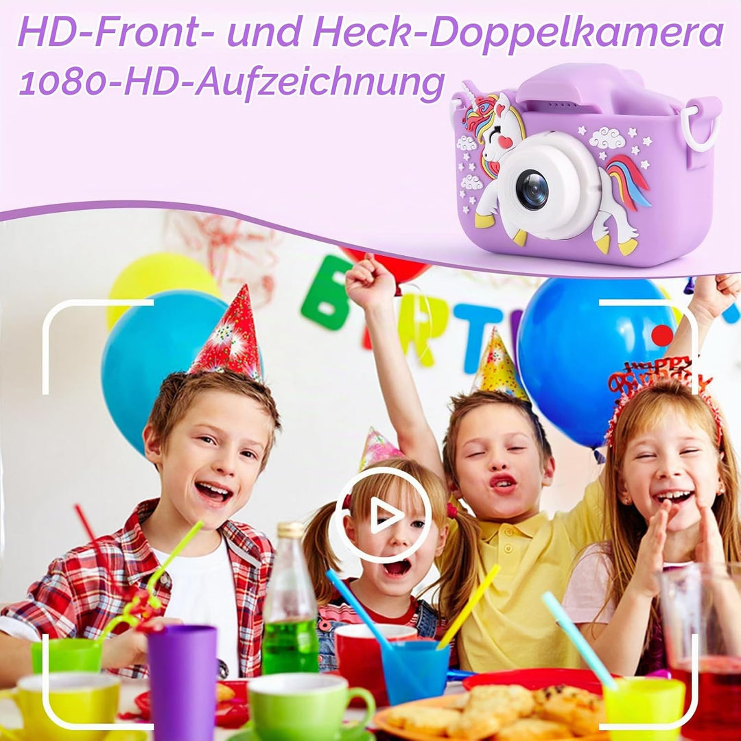 Kinder Kamera, 1080P 2,0-Zoll-Bildschirm Fotoapparat Kinder, 32GB SD-Karte USB Wiederaufladbare Self