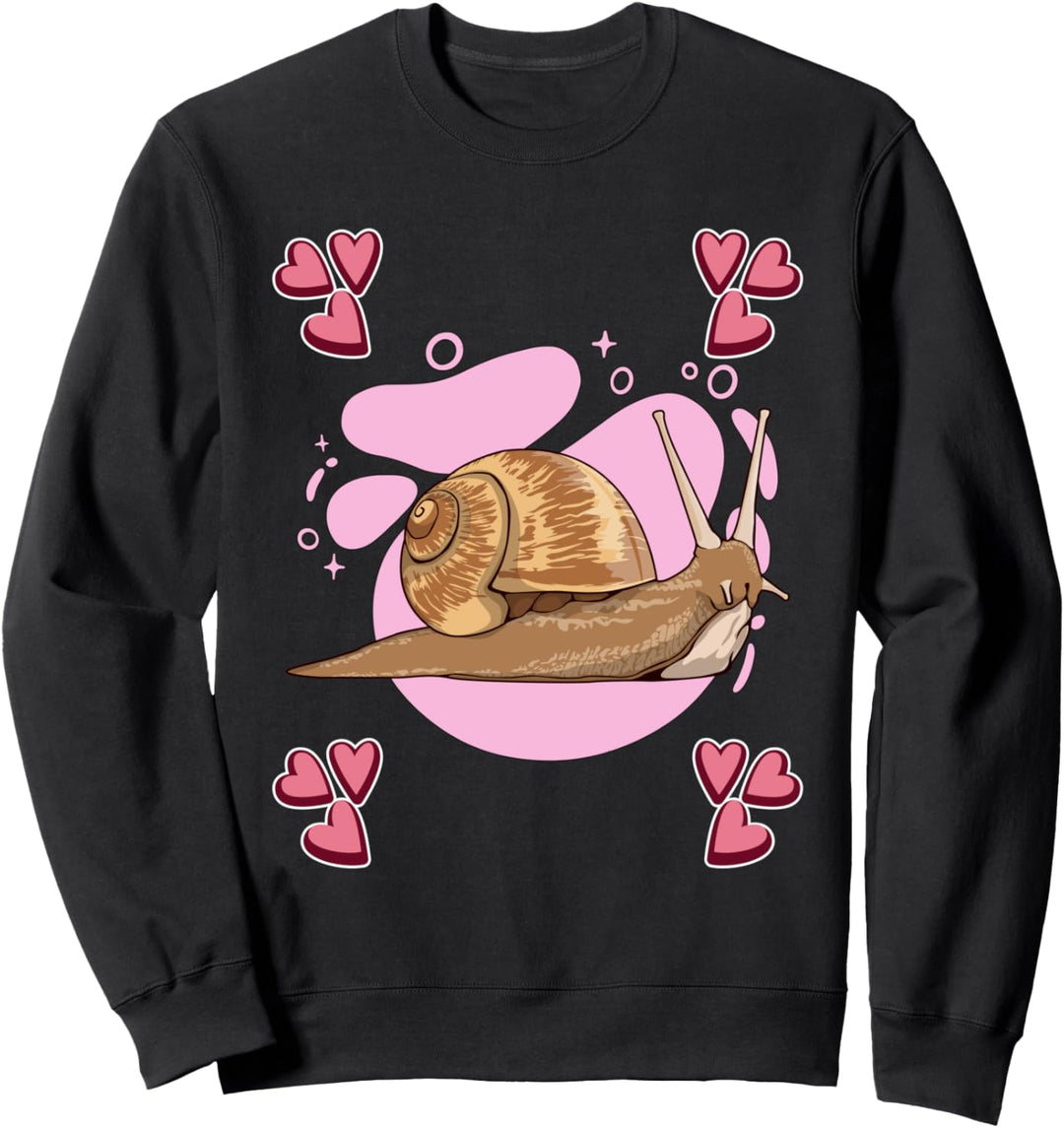 Damen Mädchen Schnecken Sachen Herz Design Schnecke Sweatshirt
