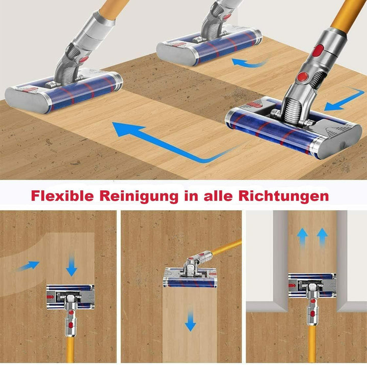 Trade-Shop Elektrische Doppel-Bürste/Turbobürste/Bodendüse/Parkettdüse mit 2 Softrollen für Dyson V7