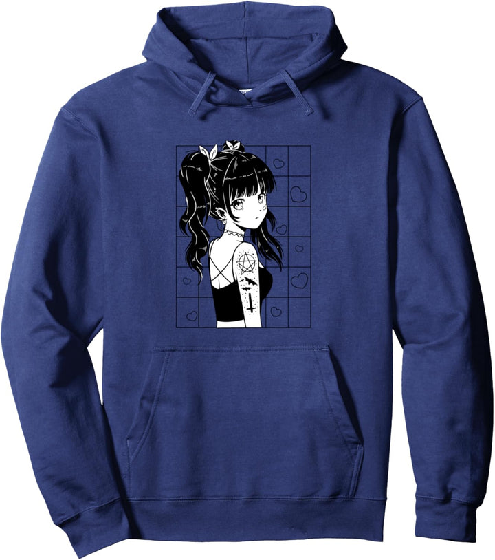 Anime Gothic Girl, Goth Mädchen Pullover Hoodie