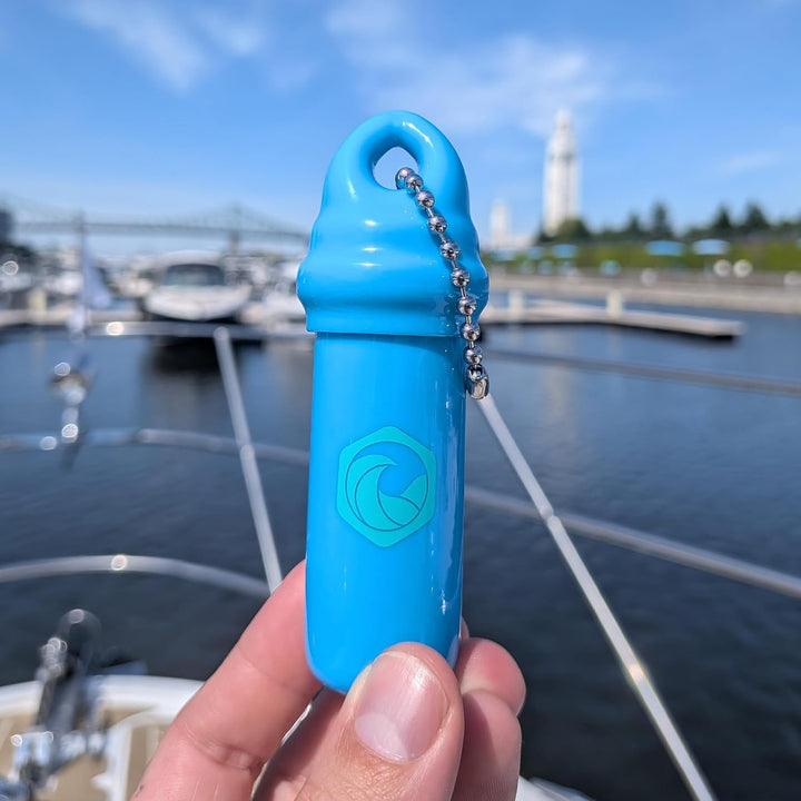 Seahive Floating Keychain (2 pack) with Waterproof Safety Container Boat Key Float - Pontoon, Fishin
