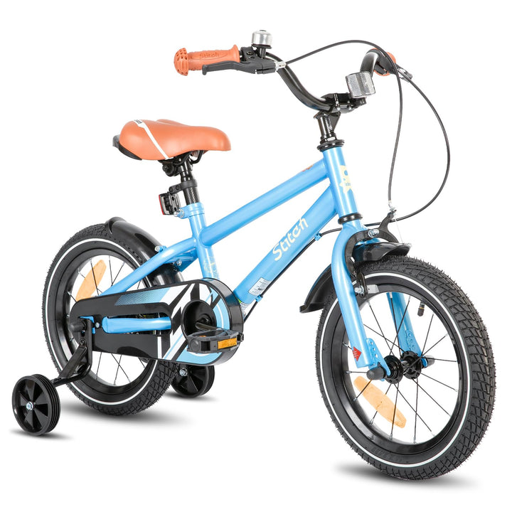 STITCH Kinderfahrrad für 3-9 Jahre Mädchen & Jungen, 14/16/18 Zoll Kinderfahrrad mit Stabilisatoren