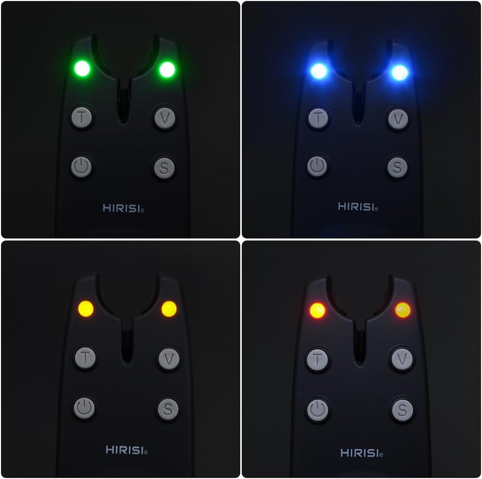 Hirisi Tackle Kabelloses Angeln Alarm Set 1+2 in Schutzhülle für Karpfenangeln B1236 B1236-4, B1236-