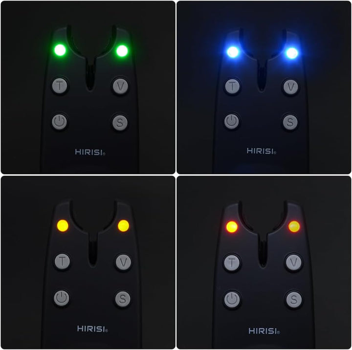 Hirisi Tackle Kabelloses Angeln Alarm Set 1+2 in Schutzhülle für Karpfenangeln B1236 B1236-4, B1236-