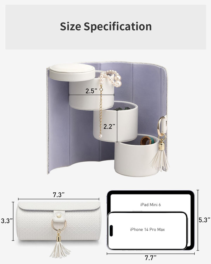 Vlando Viaggio Small Jewelry Case Travel Accessory Storage Box Jewelry Organizer White B. Weiss, B.