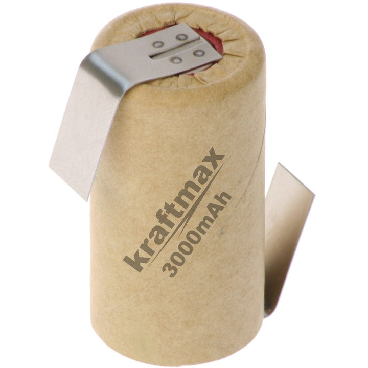 10x Kraftmax SUB-C Akku Zelle - 3000mAh / 1,2V / NIMH - Hochleistungs- Markenzelle mit Lötfahne Z-Fo