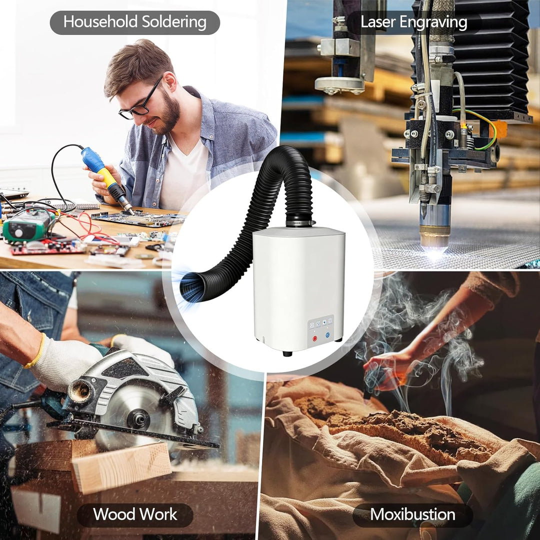 50W Lötrauchabsaugung mit 3-stufiges Filtersystem, Desktop Mobil Luftreiniger 128m³/h,, 50W Rauchabs