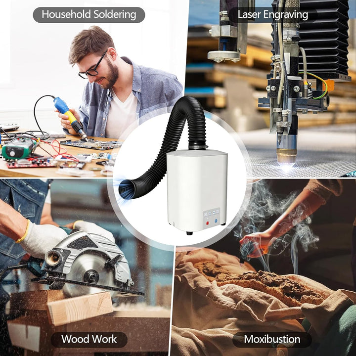 50W Lötrauchabsaugung mit 3-stufiges Filtersystem, Desktop Mobil Luftreiniger 128m³/h,, 50W Rauchabs