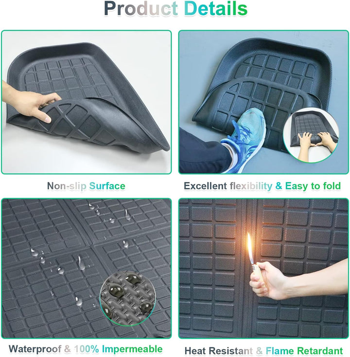 [3 Stück] GAFAT Tesla Model Y Kofferraummatte Vorne und Hinten, 2021-2023 2024 Model Y Kofferraumwan