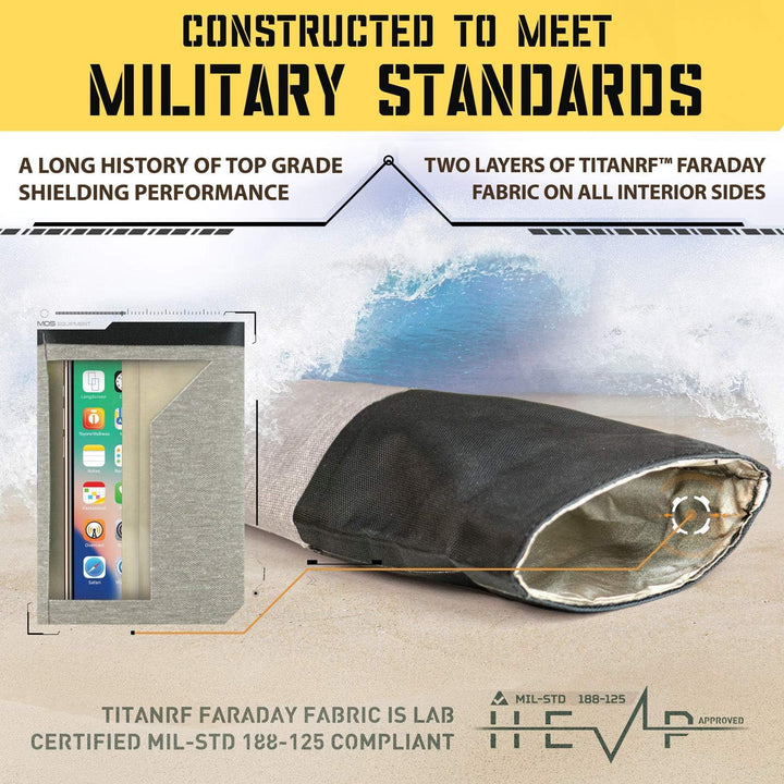Mission Darkness Dry Shield Faraday Handyhülle // Schlanke wasserdichte Tasche für Handys + HF-Absch