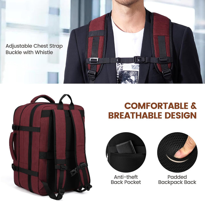 LOVEVOOK Handgepäck Rucksack Flugzeug, 15,6 Zoll Reiserucksack Herren Damen Kofferrucksack mit Lapto