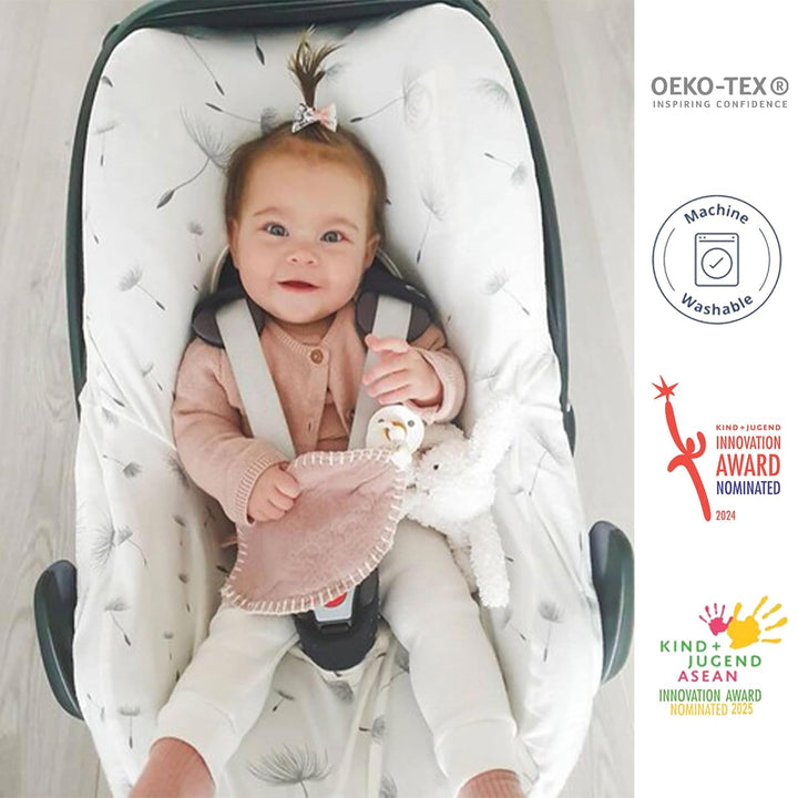 Original Dooky Seat Cover Schonbezug Dandelion für Babyschale Universalgrösse geeignet für 3 und 5 P