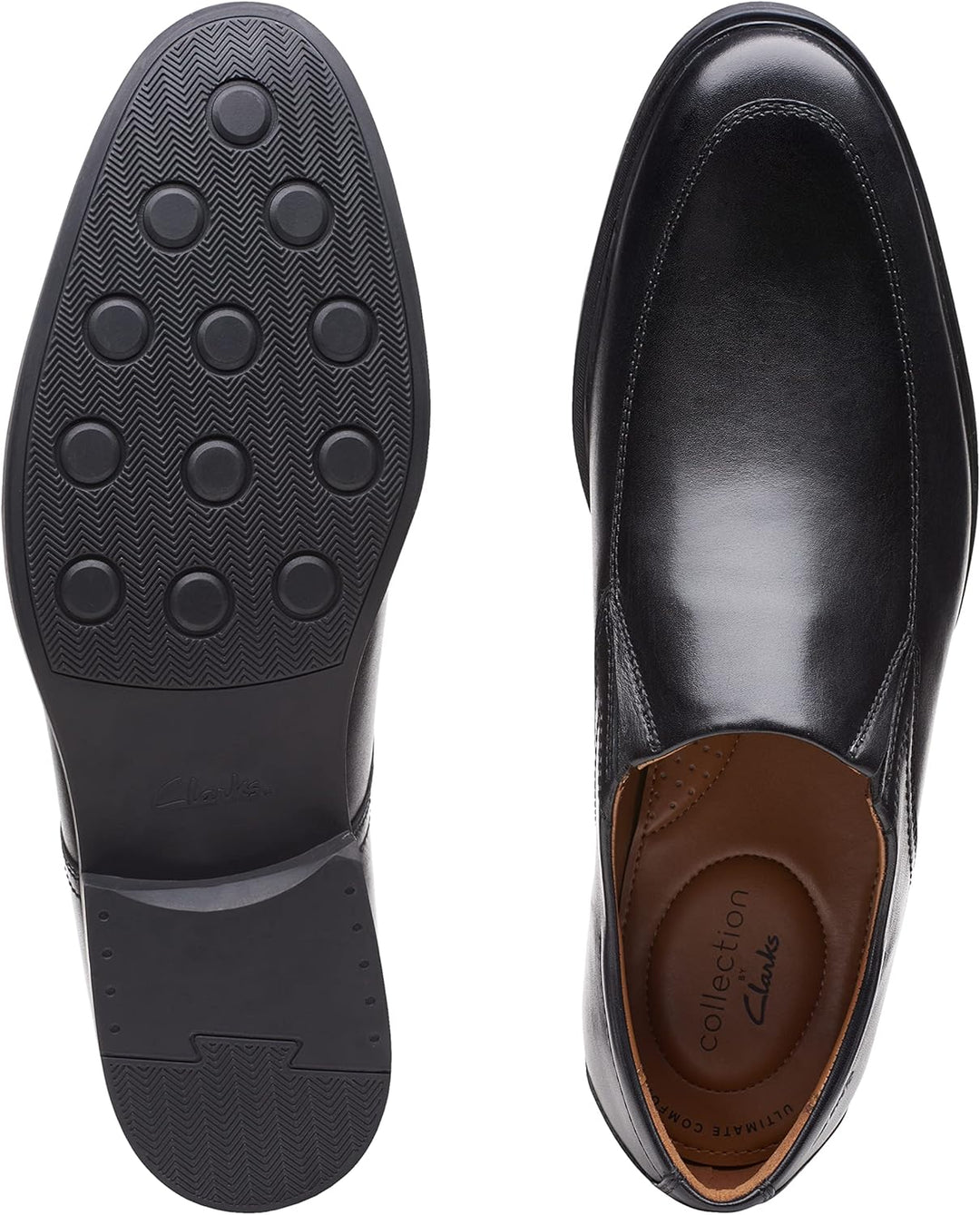 Clarks Whiddon Plain Toe Schnürhalbschuh für Herren, Oxford 40 EU Schwarzes Leder, 40 EU Schwarzes L