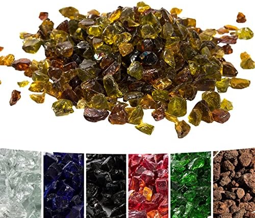 Teamson Home 4 kg Lavasteine für Gas-Feuerstelle, Feuerglas, sicher für Gas-Feuerstellen im Garten