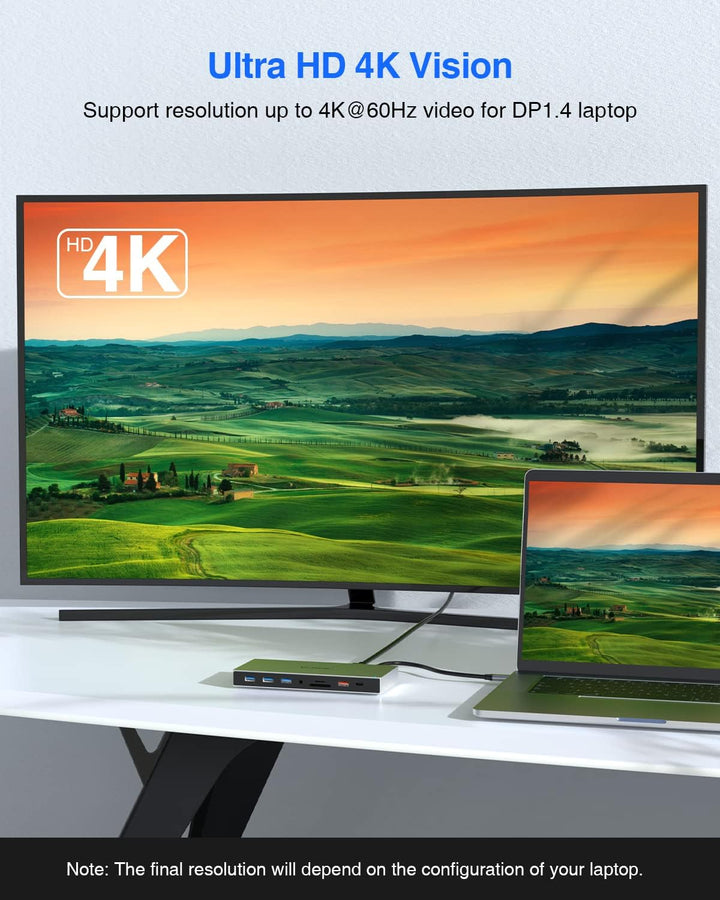 Docking Station, TOTU 15 in 1 USB C Docking Station 3 Monitore mit Dual HDMI 4K, DisplayPort, 10Gbps