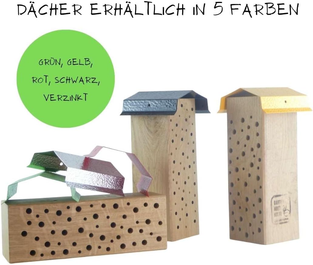 Bienenhotel Stamm Insektenhotel Wildbienen Eiche Massivholz Hartholz Wildbienenhotel Nisthilfe Biene