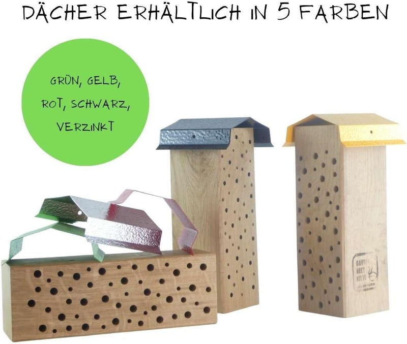 Bienenhotel Stamm Insektenhotel Wildbienen Eiche Massivholz Hartholz Wildbienenhotel Nisthilfe Biene