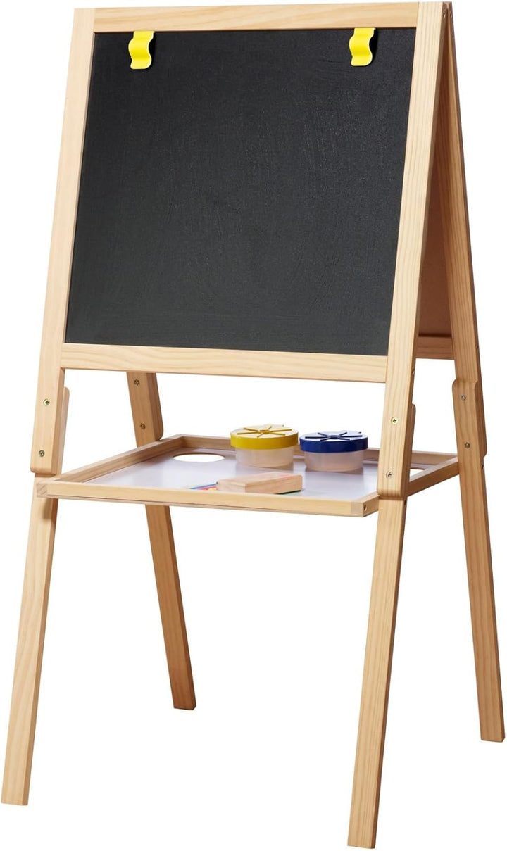 Casdon Wooden Easel, Double-Sided Easel for Children Aged 3+, 2-In-1 Blackboard and Whiteboard for Y
