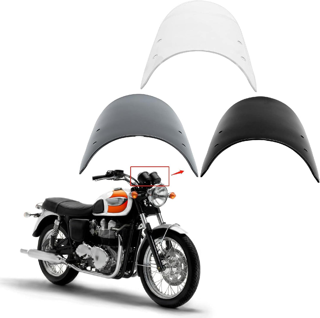 Yctze Motorrad Windschutzscheibe, Motorrad Windschutzscheibe Universal Anti-Crack Scratch Resistant