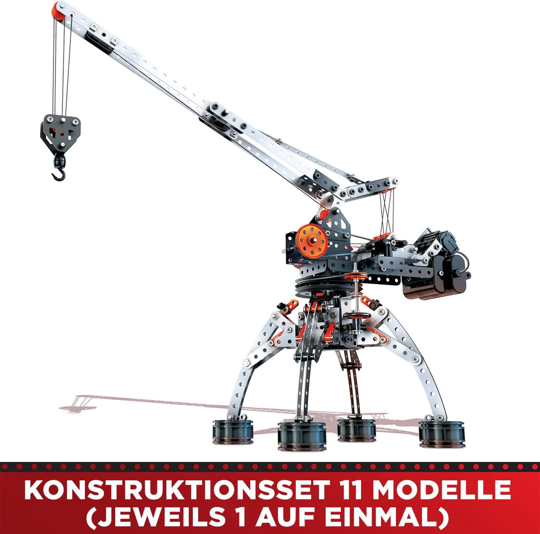 BANDAI Meccano Super Construction 11-in-1 – Baukoffer | Bausatz mit 638 Teilen, Motor, Werkzeug und