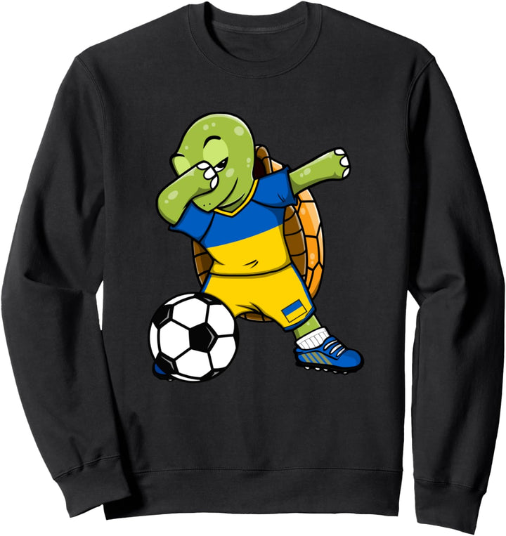 Dabbing Schildkröte Ukraine Fussball Ukrainische Flagge Sport Sweatshirt
