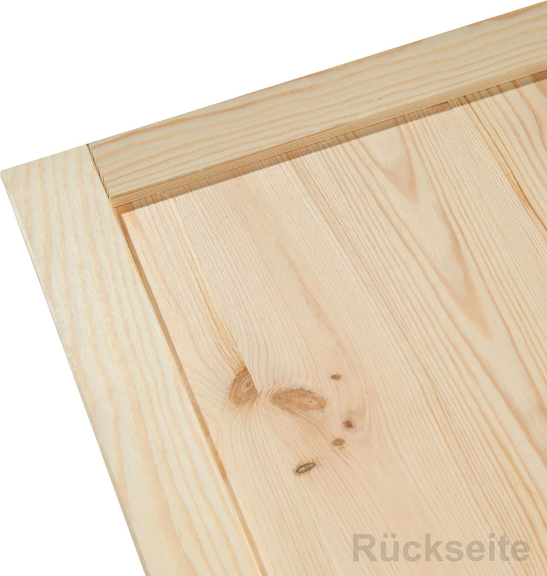 Kassettentür Schranktür Holz RUSTIKAL | 39,5 x 49,4 cm unbehandelte Holztür aus Kiefernholz im Kolon