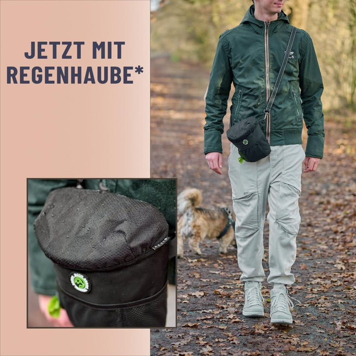 GIZZY® Leckerlitasche für Hunde + REGENHAUBE I Leckerlibeutel für Hunde mit praktischer Einhand-Öffn