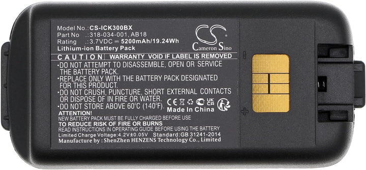 CS-ICK300BX Akkus 5200mAh Kompatibel mit [Intermec] CK3, CK3A, CK3B, CK3C, CK3C1, CK3N, CK3N1, CK3R,