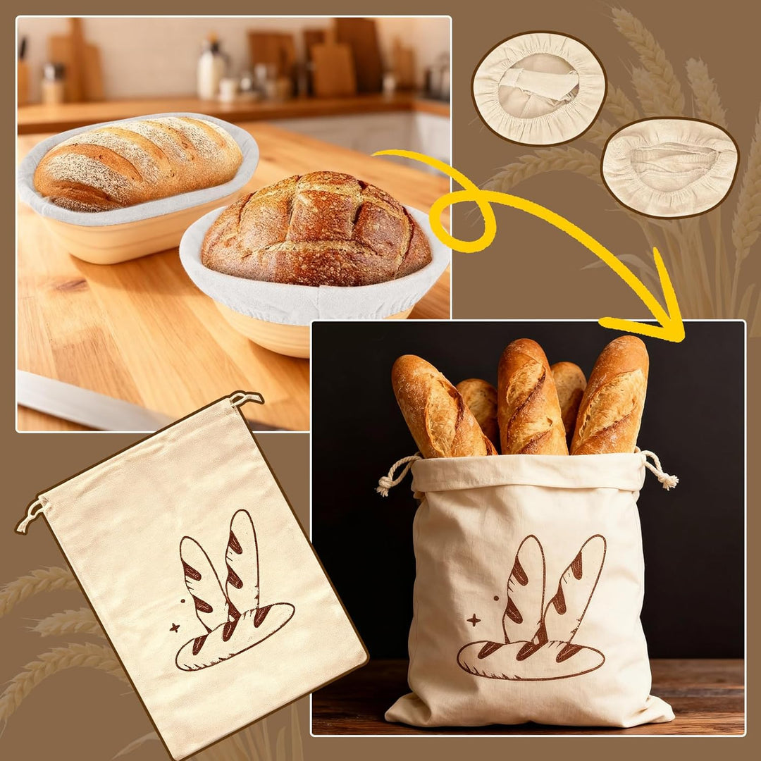 31 Stück Gärkörbchen für Sauerteig Starter Set,Gärkorb aus Silikon Brotlahme, kompletter Brotgärkorb