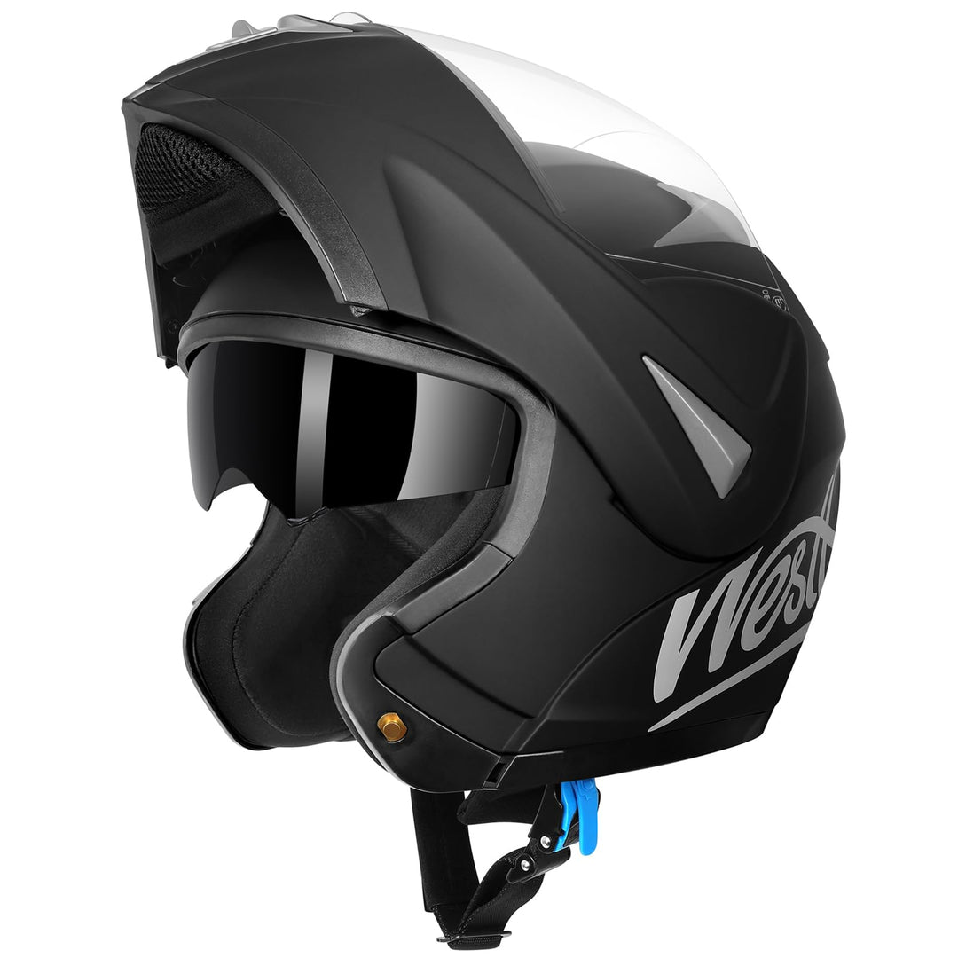 Westt Motorradhelm Herren Damen Klapphelm Jethelm mit Kinnschutz Integralhelm Scooter Roller Helm He