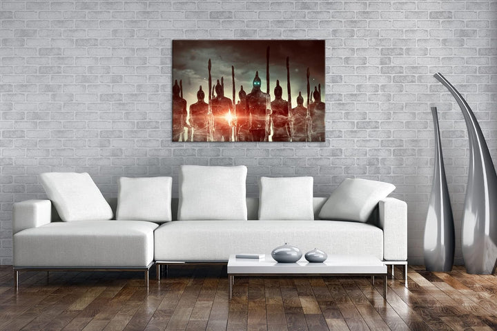 düstere Armee der Toden Format: 80x60 als Leinwandbild, Motiv fertig gerahmt auf Echtholzrahmen, Hoc