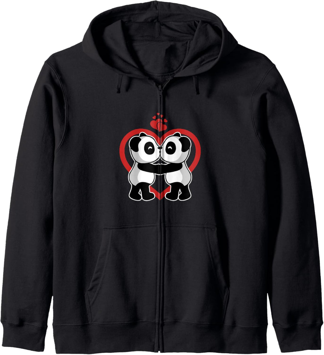 Süsse Pandabären Knutschen Liebe Romantisch Küssen Jahrestag Kapuzenjacke