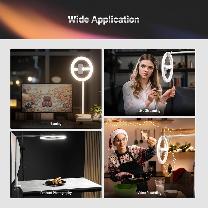 NEEWER Entry Level Version 10" 7W LED Selfie Ringlicht mit Tischklemme Handyhalterung kompatibel mit