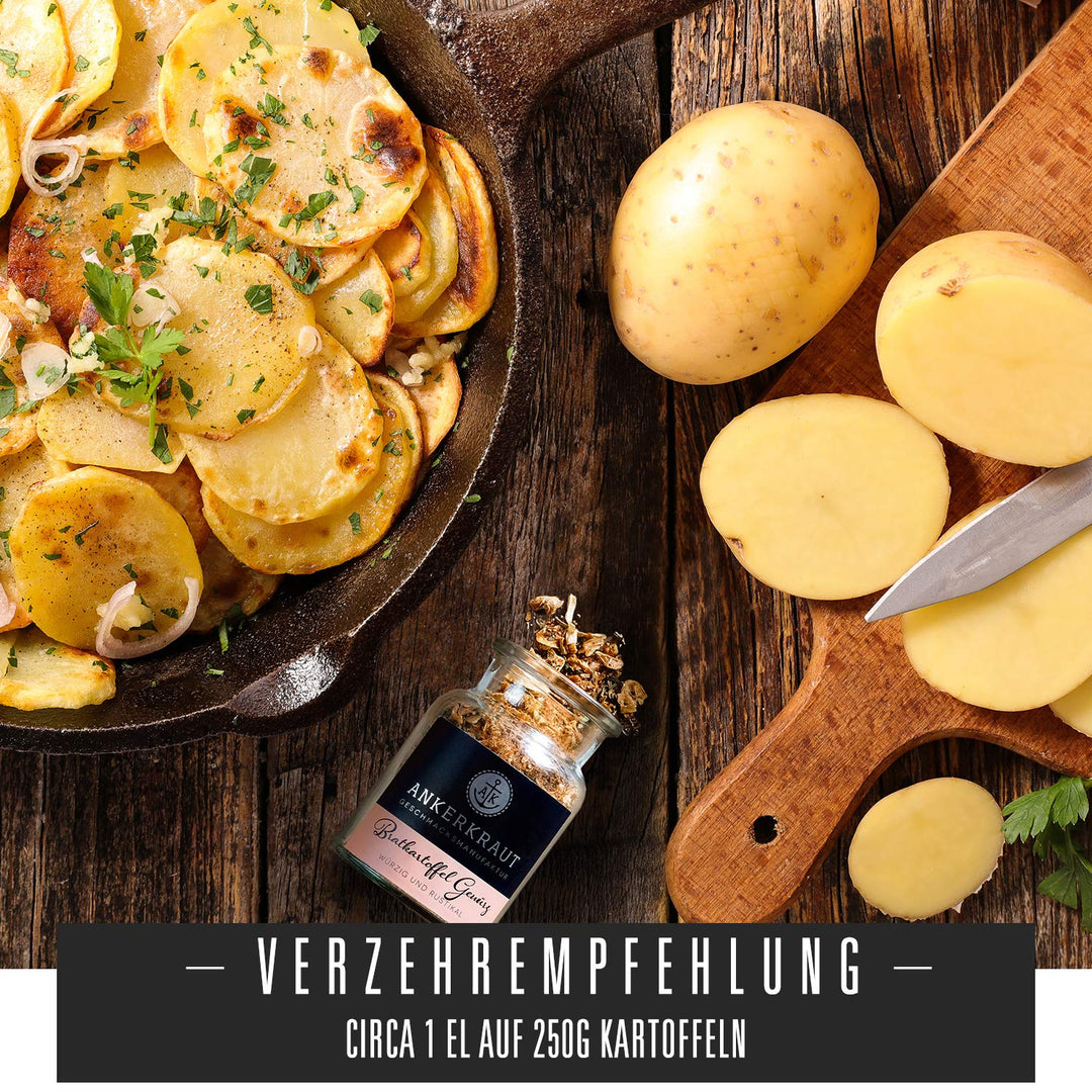 Ankerkraut Bratkartoffel, Gewürzzubereitung für Kartoffeln, Ofen-Kartoffel würzen, Wedges selber mac
